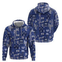 Blue Samoa Manuia Le Kerisimasi Hoodie Pacific Patchwork Xmas Vibes - Polynesian Pride