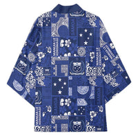Blue Samoa Manuia Le Kerisimasi Kimono Pacific Patchwork Xmas Vibes LT9 - Polynesian Pride