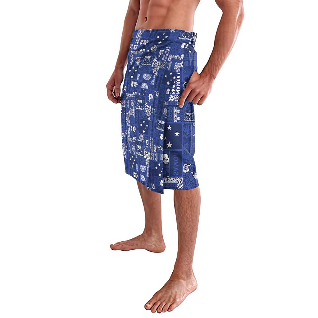 Blue Samoa Manuia Le Kerisimasi Lavalava Pacific Patchwork Xmas Vibes - Polynesian Pride