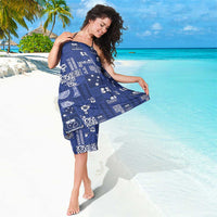 Blue Samoa Manuia Le Kerisimasi Sarong Pacific Patchwork Xmas Vibes - Polynesian Pride