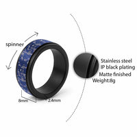 Blue Samoa Manuia Le Kerisimasi Spinner Ring Pacific Patchwork Xmas Vibes - Polynesian Pride