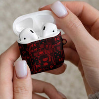 Dark Samoa Manuia Le Kerisimasi AirPods Case Pacific Patchwork Xmas Vibes - Polynesian Pride