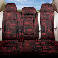 Dark Samoa Manuia Le Kerisimasi Back Car Seat Cover Pacific Patchwork Xmas Vibes - Polynesian Pride