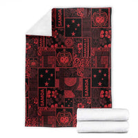 Dark Samoa Manuia Le Kerisimasi Blanket Pacific Patchwork Xmas Vibes - Polynesian Pride