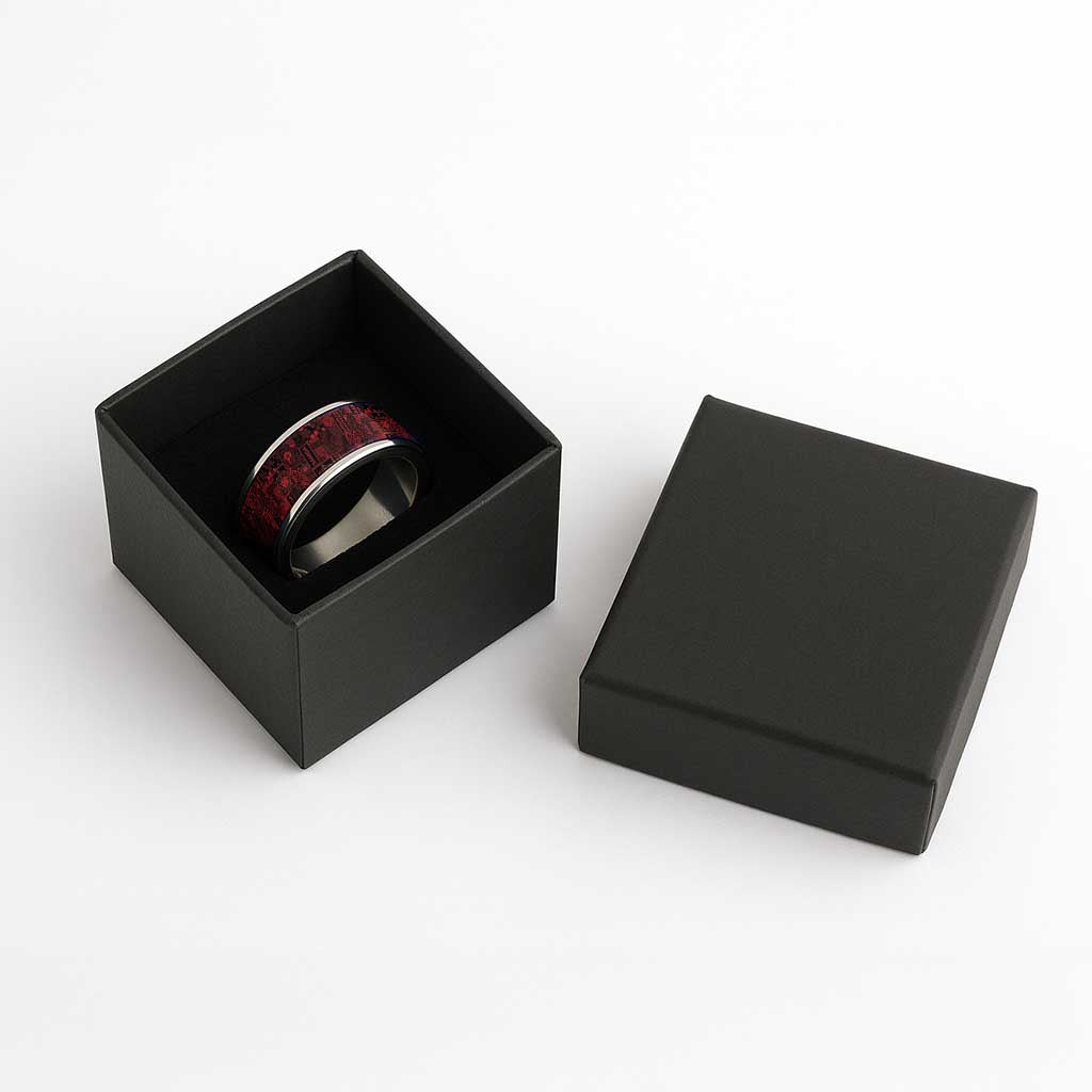 Dark Samoa Manuia Le Kerisimasi Classic Ring Pacific Patchwork Xmas Vibes - Polynesian Pride
