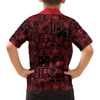 Dark Samoa Manuia Le Kerisimasi Kid Hawaiian Shirt Pacific Patchwork Xmas Vibes - Polynesian Pride
