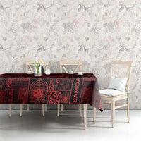 Dark Samoa Manuia Le Kerisimasi Tablecloth Pacific Patchwork Xmas Vibes - Polynesian Pride