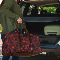 Dark Samoa Manuia Le Kerisimasi Travel Bag Pacific Patchwork Xmas Vibes - Polynesian Pride