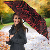Dark Samoa Manuia Le Kerisimasi Umbrella Pacific Patchwork Xmas Vibes - Polynesian Pride
