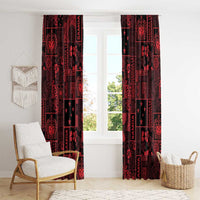 Dark Samoa Manuia Le Kerisimasi Window Curtain Pacific Patchwork Xmas Vibes - Polynesian Pride