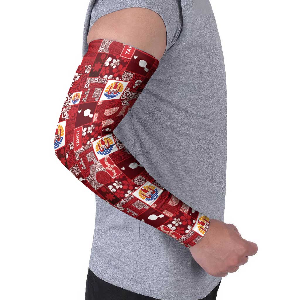Tahiti Oaoa I Teie Noera Arm Sleeves Pacific Patchwork Xmas Vibes - Polynesian Pride