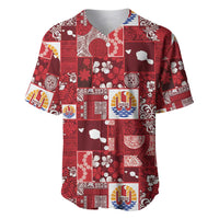 Tahiti Oaoa I Teie Noera Baseball Jersey Pacific Patchwork Xmas Vibes - Polynesian Pride