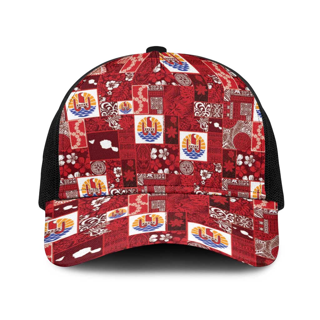 Tahiti Oaoa I Teie Noera Baseball Net Cap Pacific Patchwork Xmas Vibes - Polynesian Pride