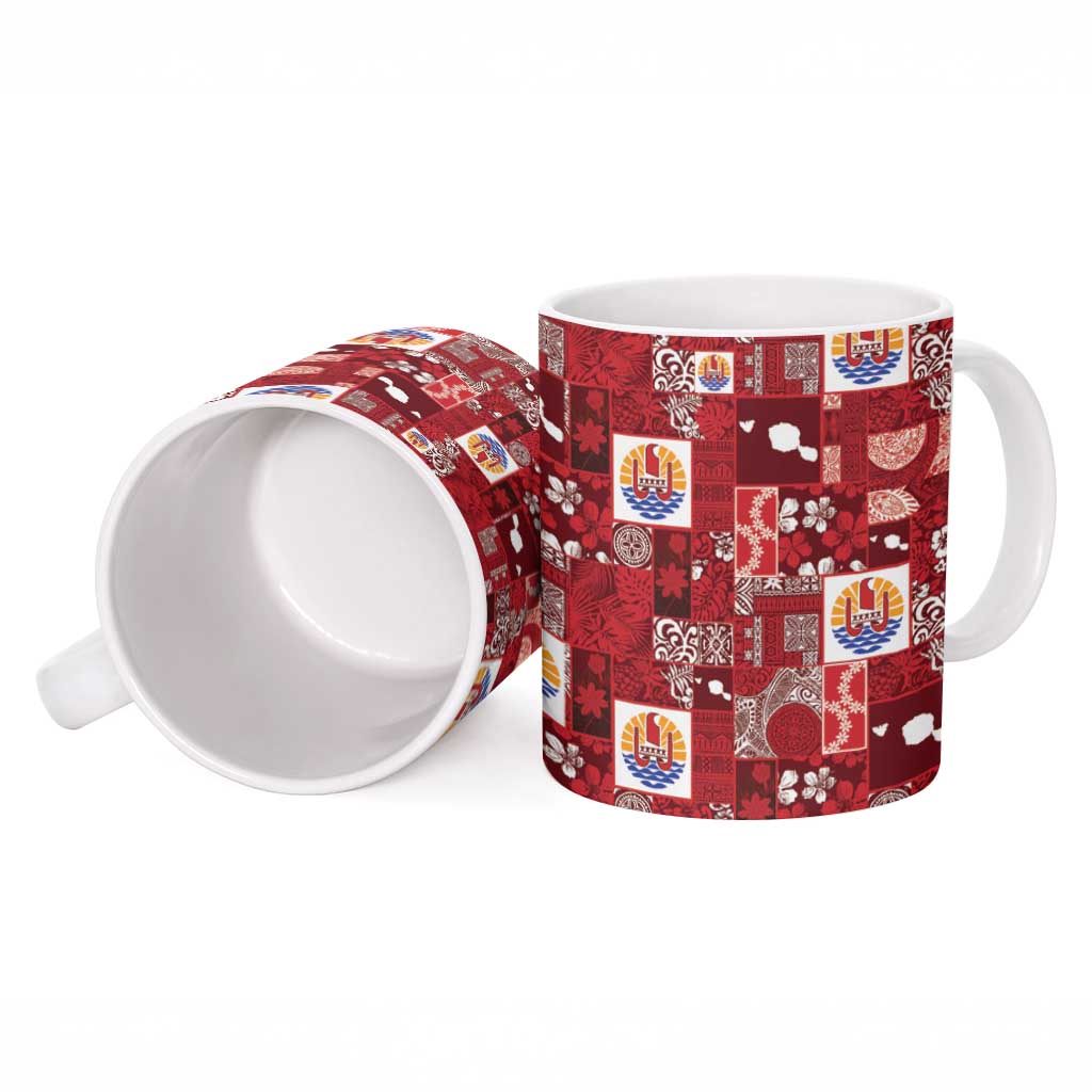 Tahiti Oaoa I Teie Noera Ceramic Mug Pacific Patchwork Xmas Vibes - Polynesian Pride