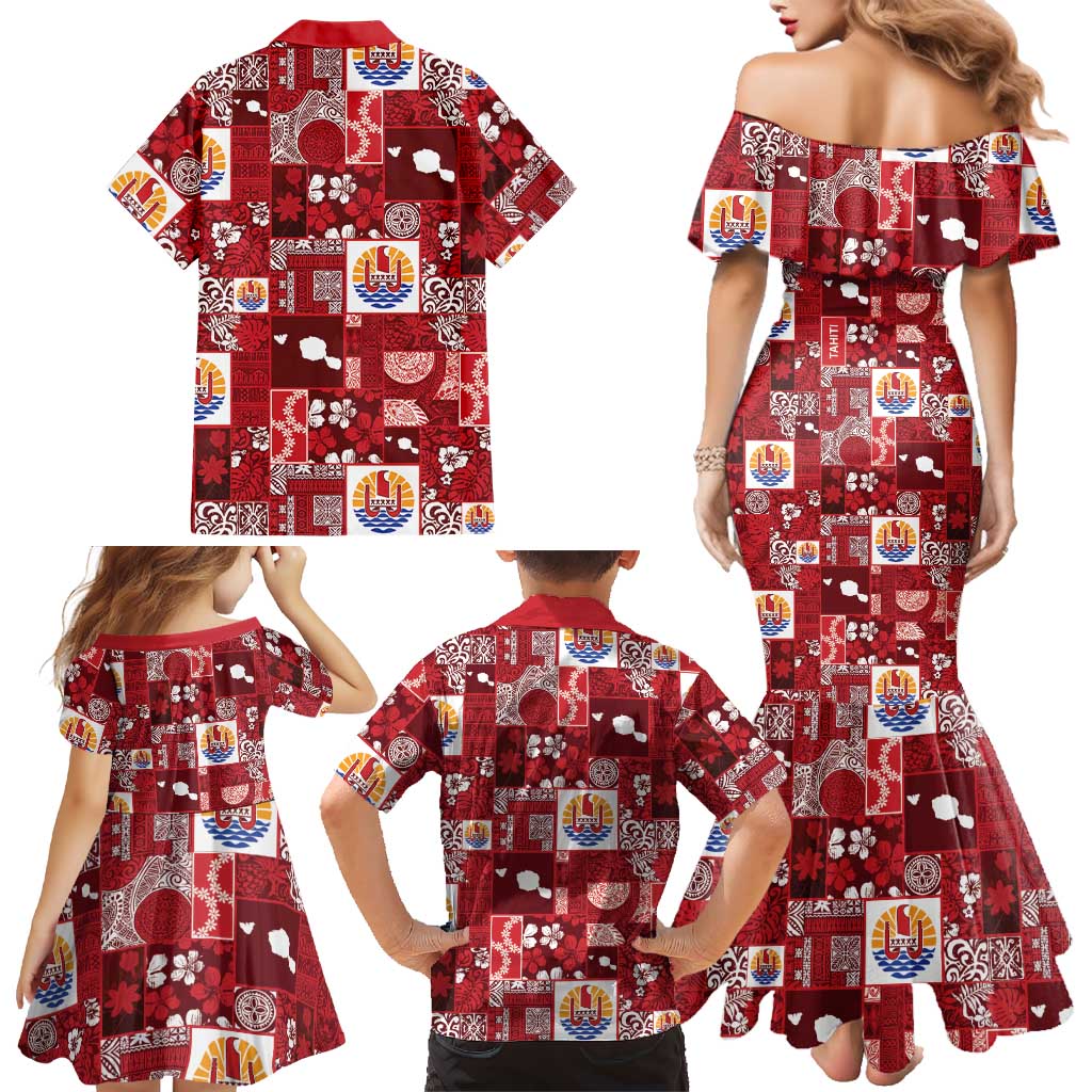 Tahiti Oaoa I Teie Noera Family Matching Mermaid Dress and Hawaiian Shirt Pacific Patchwork Xmas Vibes LT9 - Polynesian Pride