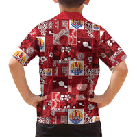 Tahiti Oaoa I Teie Noera Family Matching Off Shoulder Short Dress and Hawaiian Shirt Pacific Patchwork Xmas Vibes LT9 - Polynesian Pride
