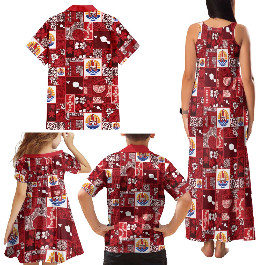 Tahiti Oaoa I Teie Noera Family Matching Tank Maxi Dress and Hawaiian Shirt Pacific Patchwork Xmas Vibes LT9 - Polynesian Pride