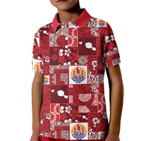 Tahiti Oaoa I Teie Noera Kid Polo Shirt Pacific Patchwork Xmas Vibes - Polynesian Pride