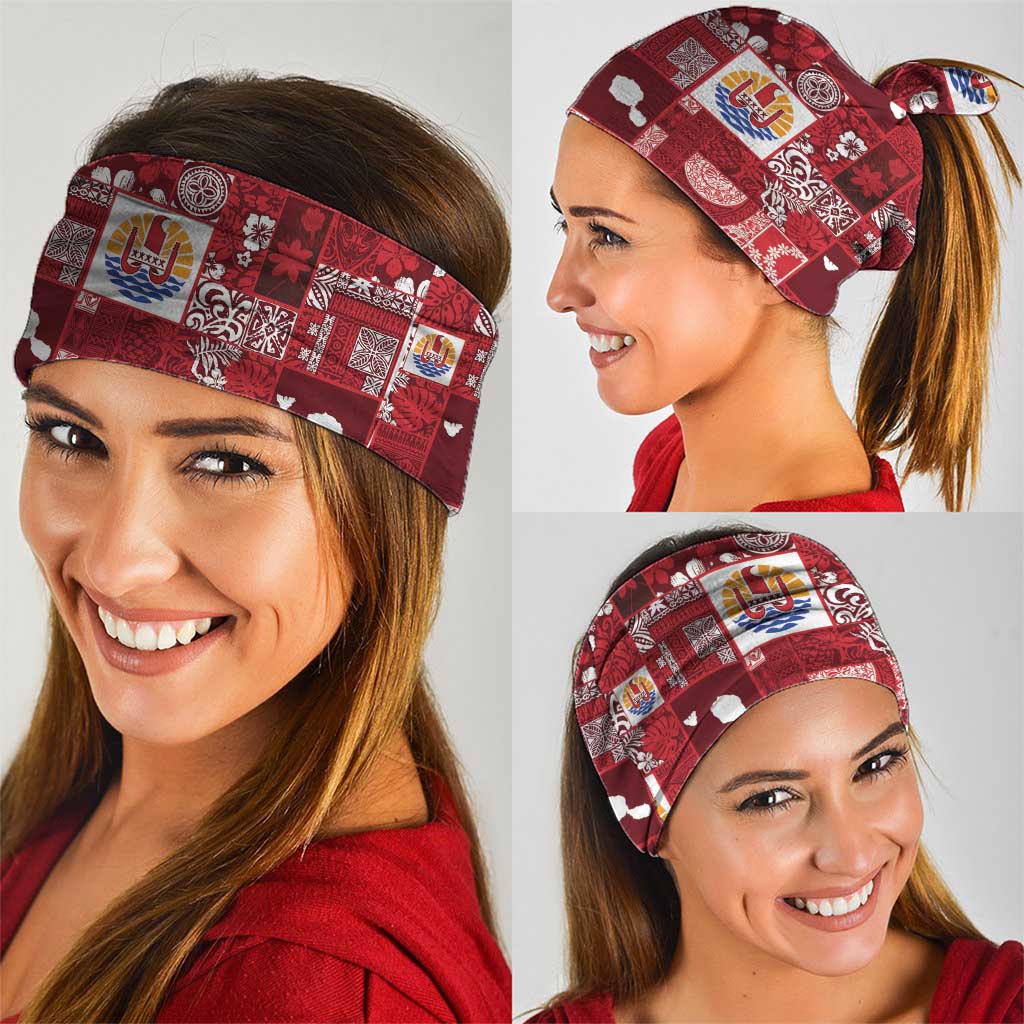 Tahiti Oaoa I Teie Noera Neck Gaiter Pacific Patchwork Xmas Vibes - Polynesian Pride