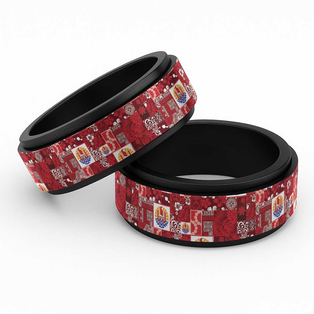 Tahiti Oaoa I Teie Noera Spinner Ring Pacific Patchwork Xmas Vibes - Polynesian Pride