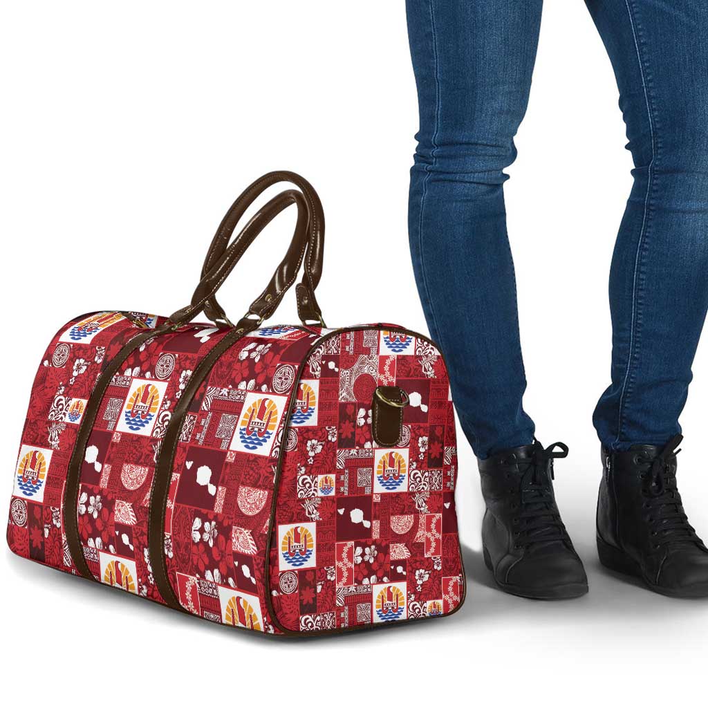 Tahiti Oaoa I Teie Noera Travel Bag Pacific Patchwork Xmas Vibes - Polynesian Pride