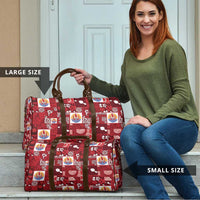 Tahiti Oaoa I Teie Noera Travel Bag Pacific Patchwork Xmas Vibes - Polynesian Pride