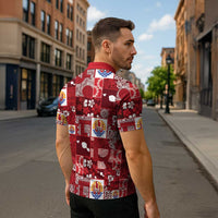 Tahiti Oaoa I Teie Noera Zipper Polo Shirt Pacific Patchwork Xmas Vibes - Polynesian Pride