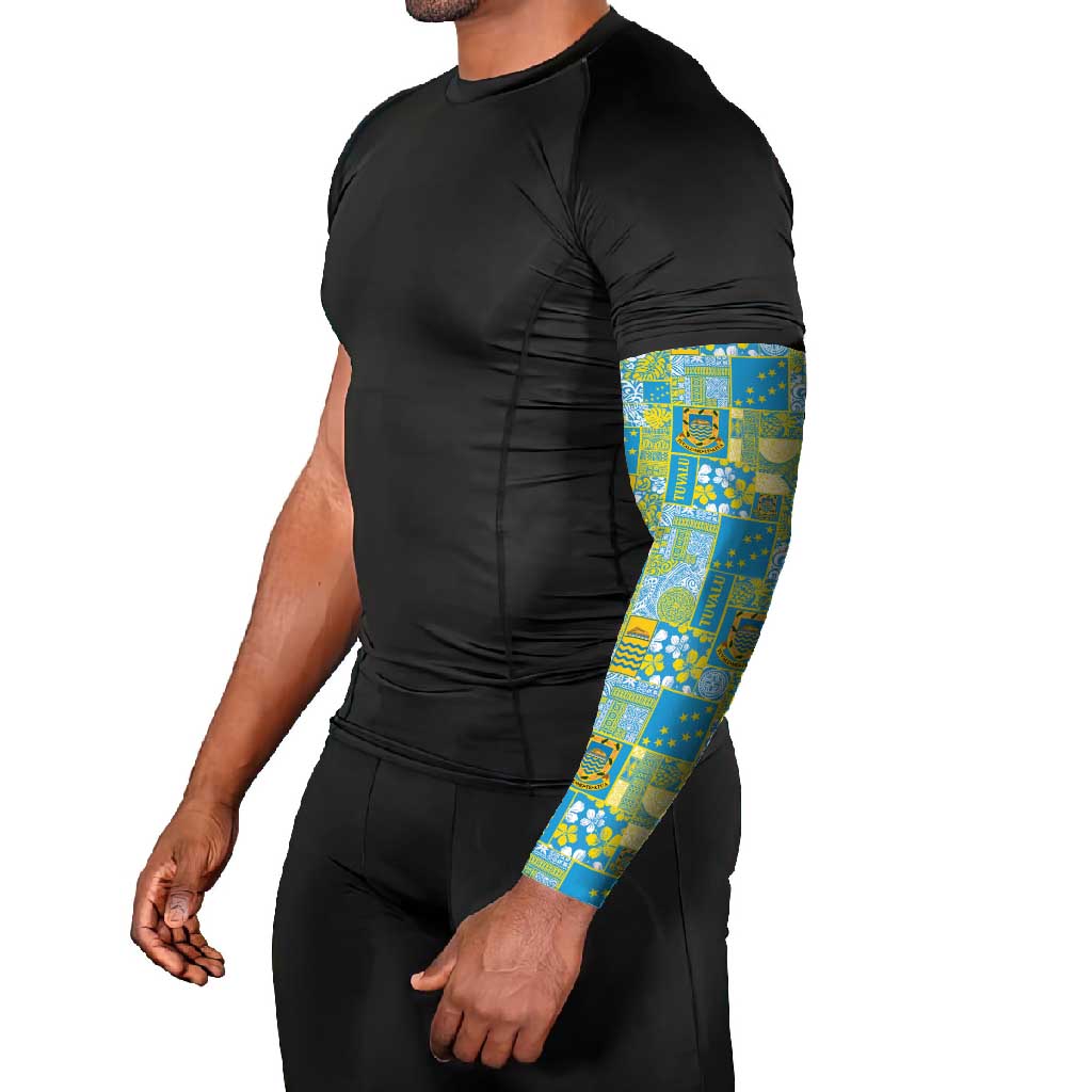 Tuvalu Manuia te Kilisimasi Arm Sleeves Pacific Patchwork Xmas Vibes - Polynesian Pride
