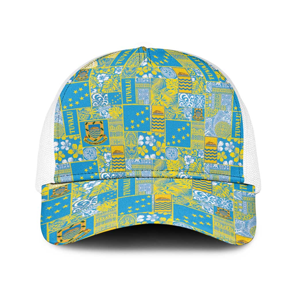 Tuvalu Manuia te Kilisimasi Baseball Net Cap Pacific Patchwork Xmas Vibes - Polynesian Pride
