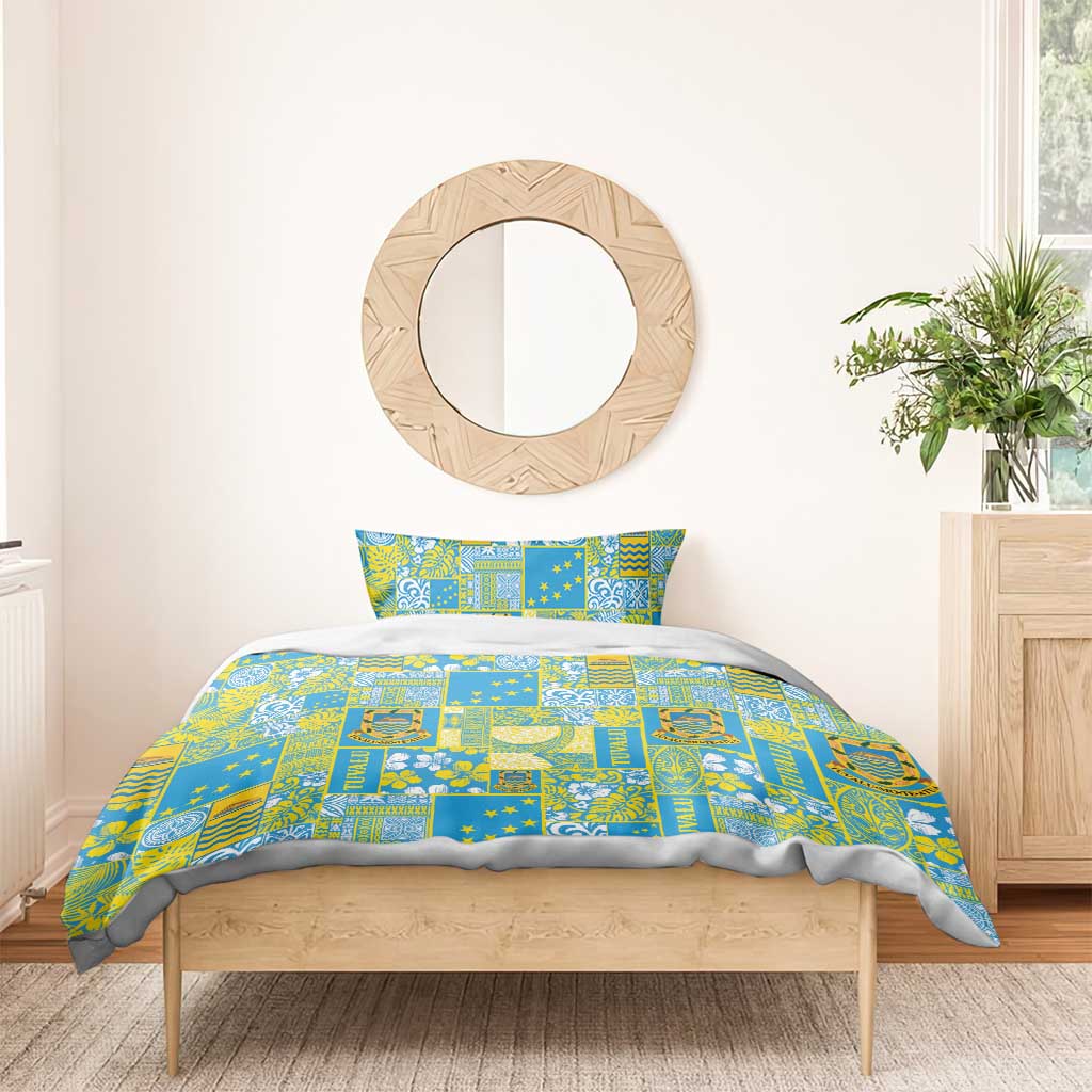 Tuvalu Manuia te Kilisimasi Bedding Set Pacific Patchwork Xmas Vibes - Polynesian Pride
