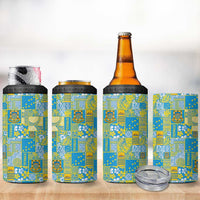 Tuvalu Manuia te Kilisimasi 4 in 1 Can Cooler Tumbler Pacific Patchwork Xmas Vibes - Polynesian Pride