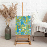 Tuvalu Manuia te Kilisimasi Canvas Wall Art Pacific Patchwork Xmas Vibes - Polynesian Pride