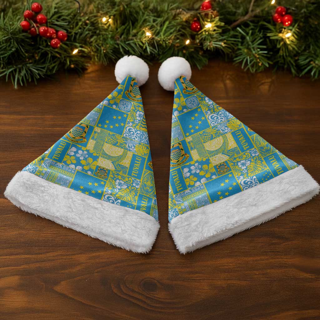 Tuvalu Manuia te Kilisimasi Christmas Santa Hat Pacific Patchwork Xmas Vibes - Polynesian Pride