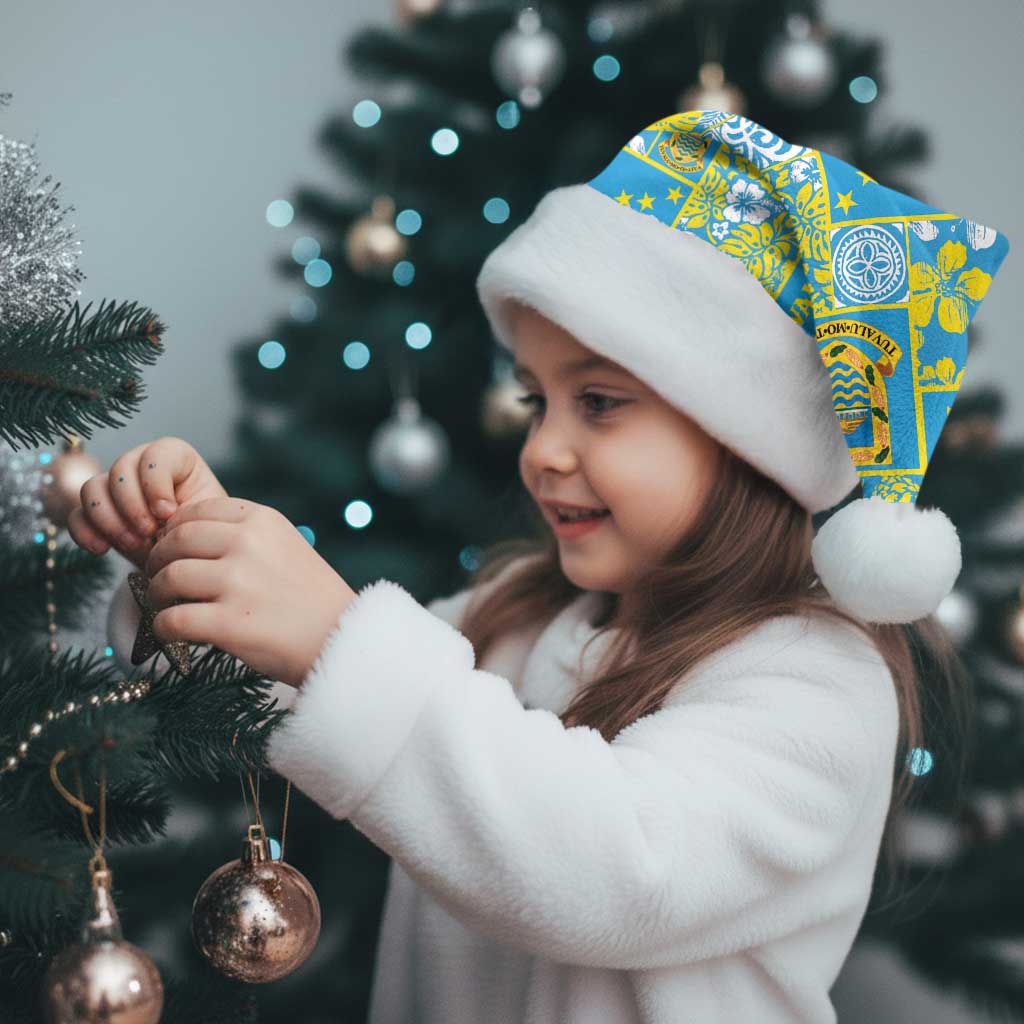 Tuvalu Manuia te Kilisimasi Christmas Santa Hat Pacific Patchwork Xmas Vibes - Polynesian Pride