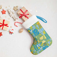 Tuvalu Manuia te Kilisimasi Christmas Stocking Pacific Patchwork Xmas Vibes - Polynesian Pride