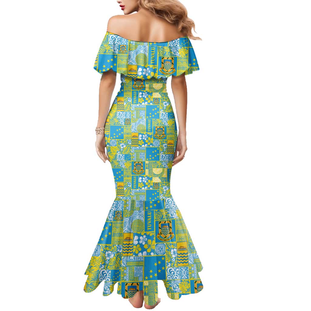 Tuvalu Manuia te Kilisimasi Family Matching Mermaid Dress and Hawaiian Shirt Pacific Patchwork Xmas Vibes - Polynesian Pride