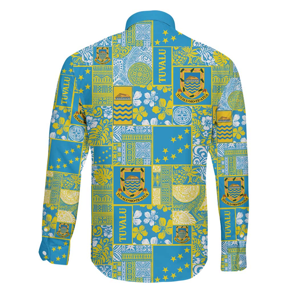 Tuvalu Manuia te Kilisimasi Family Matching Off Shoulder Short Dress and Hawaiian Shirt Pacific Patchwork Xmas Vibes - Polynesian Pride
