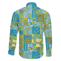Tuvalu Manuia te Kilisimasi Family Matching Off Shoulder Short Dress and Hawaiian Shirt Pacific Patchwork Xmas Vibes - Polynesian Pride