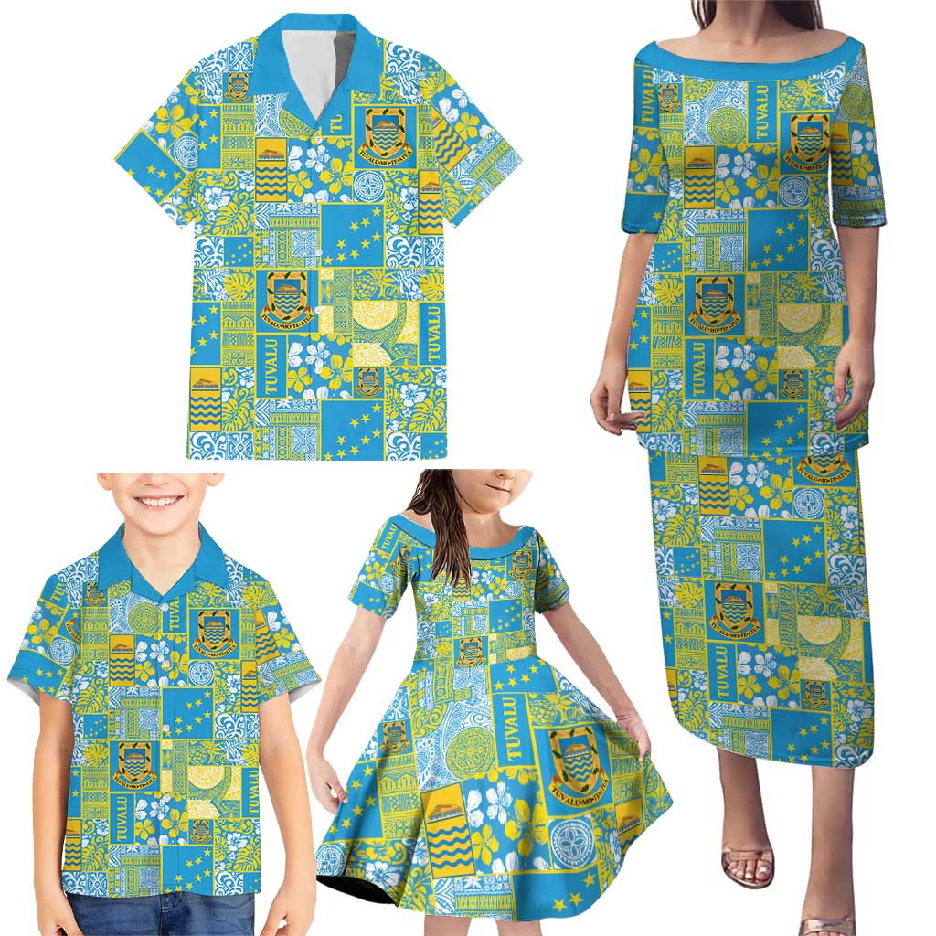 Tuvalu Manuia te Kilisimasi Family Matching Puletasi and Hawaiian Shirt Pacific Patchwork Xmas Vibes LT9 - Polynesian Pride