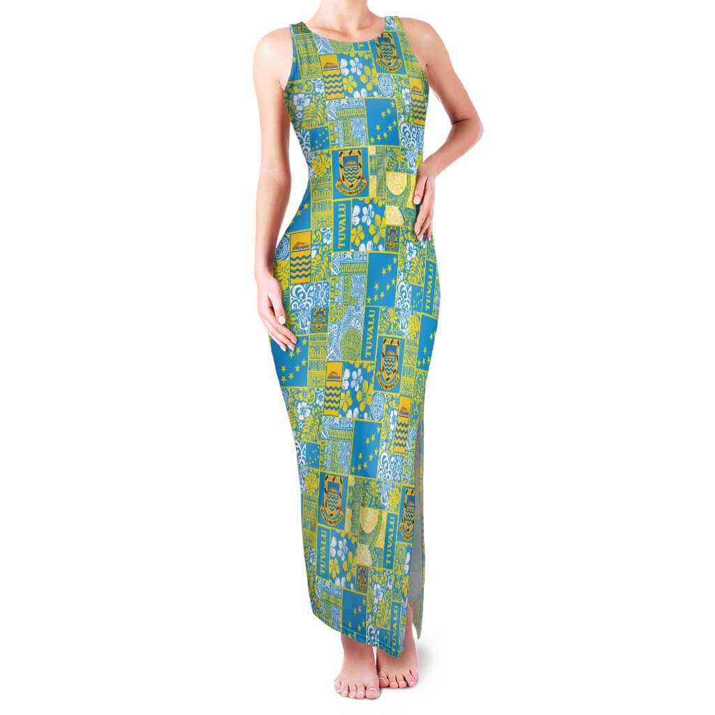 Tuvalu Manuia te Kilisimasi Family Matching Tank Maxi Dress and Hawaiian Shirt Pacific Patchwork Xmas Vibes - Polynesian Pride