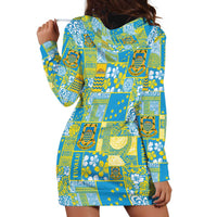 Tuvalu Manuia te Kilisimasi Hoodie Dress Pacific Patchwork Xmas Vibes LT9 - Polynesian Pride
