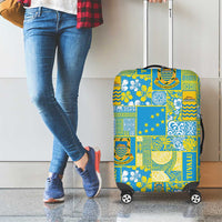 Tuvalu Manuia te Kilisimasi Luggage Cover Pacific Patchwork Xmas Vibes - Polynesian Pride