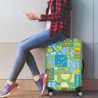 Tuvalu Manuia te Kilisimasi Luggage Cover Pacific Patchwork Xmas Vibes - Polynesian Pride