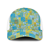Tuvalu Manuia te Kilisimasi Mesh Trucker Cap Pacific Patchwork Xmas Vibes - Polynesian Pride