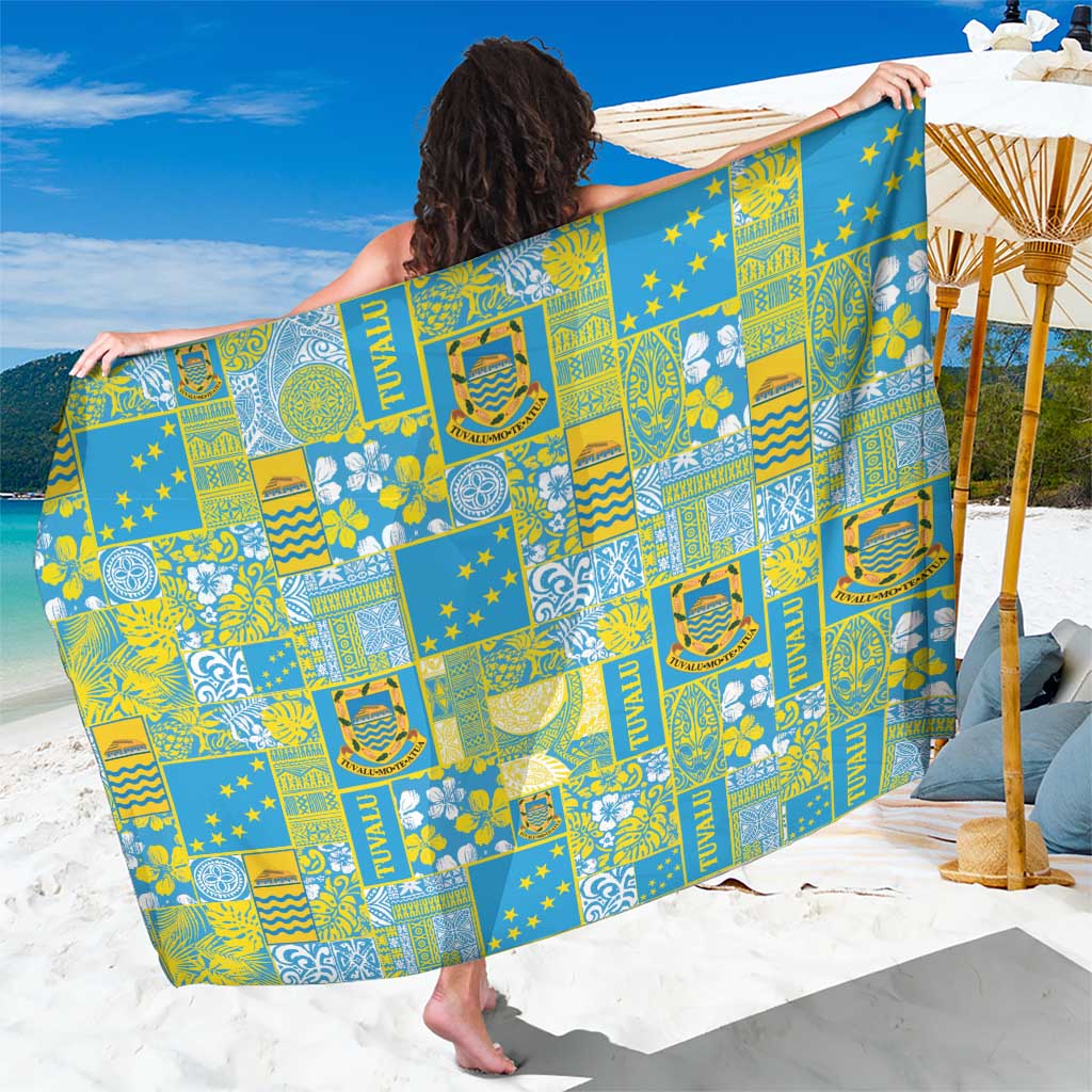 Tuvalu Manuia te Kilisimasi Sarong Pacific Patchwork Xmas Vibes - Polynesian Pride