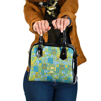 Tuvalu Manuia te Kilisimasi Shoulder Handbag Pacific Patchwork Xmas Vibes - Polynesian Pride