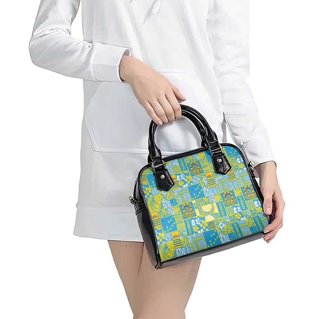 Tuvalu Manuia te Kilisimasi Shoulder Handbag Pacific Patchwork Xmas Vibes - Polynesian Pride