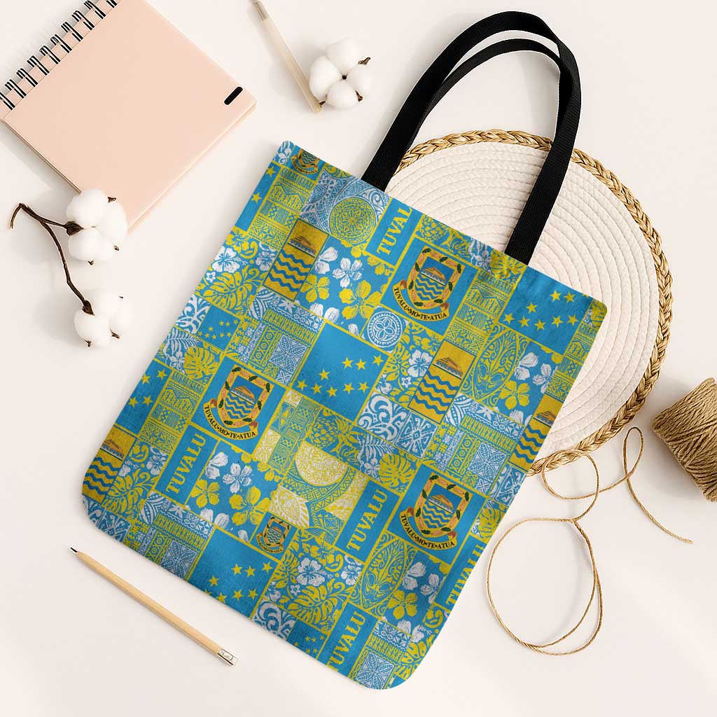 Tuvalu Manuia te Kilisimasi Tote Bag Pacific Patchwork Xmas Vibes - Polynesian Pride
