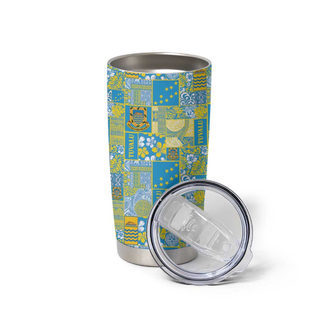 Tuvalu Manuia te Kilisimasi Tumbler Cup Pacific Patchwork Xmas Vibes - Polynesian Pride