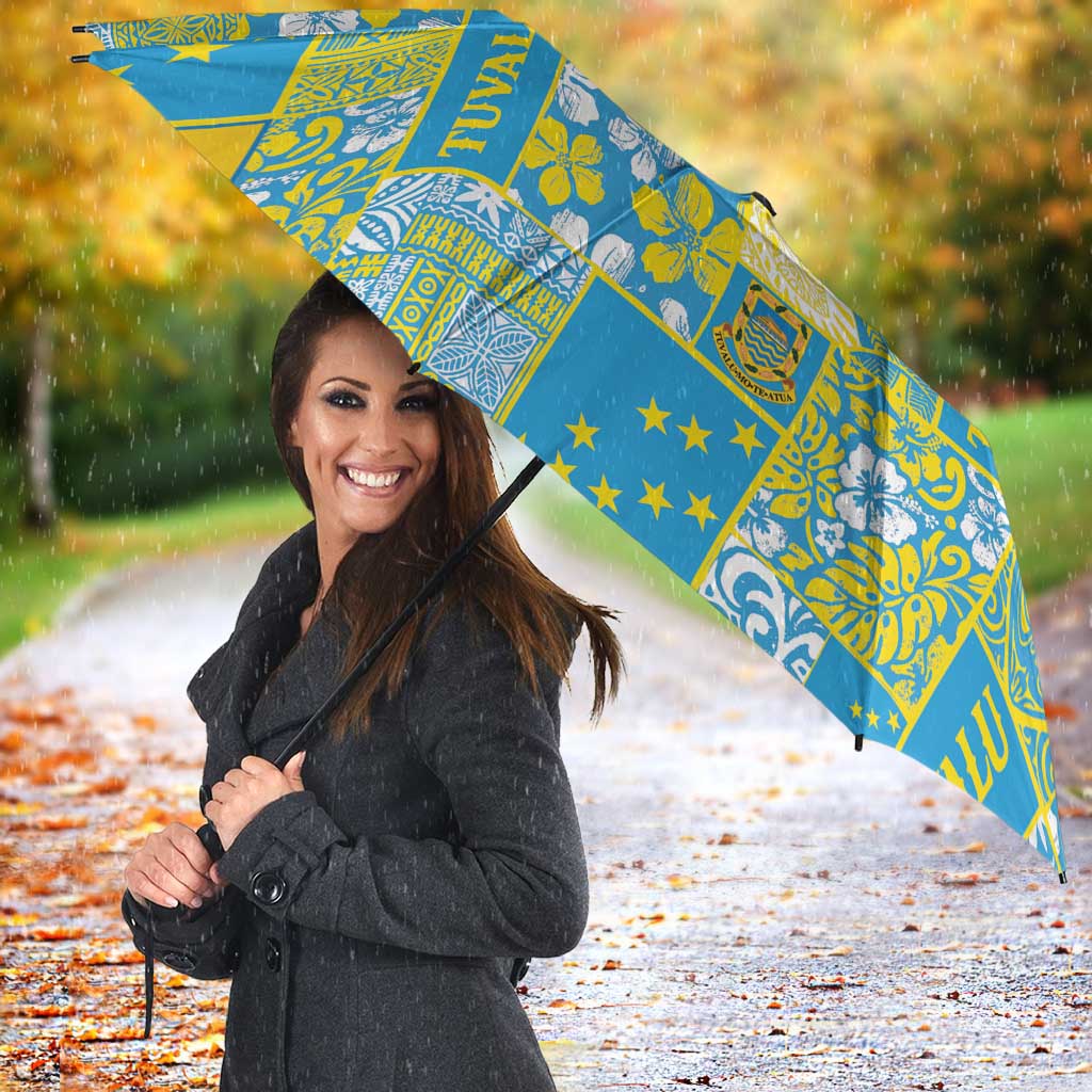 Tuvalu Manuia te Kilisimasi Umbrella Pacific Patchwork Xmas Vibes - Polynesian Pride